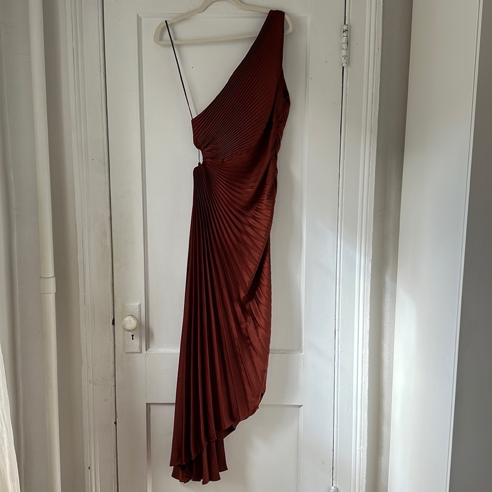 A.L.C. Delfina Satin Pleated Dress, size 8
